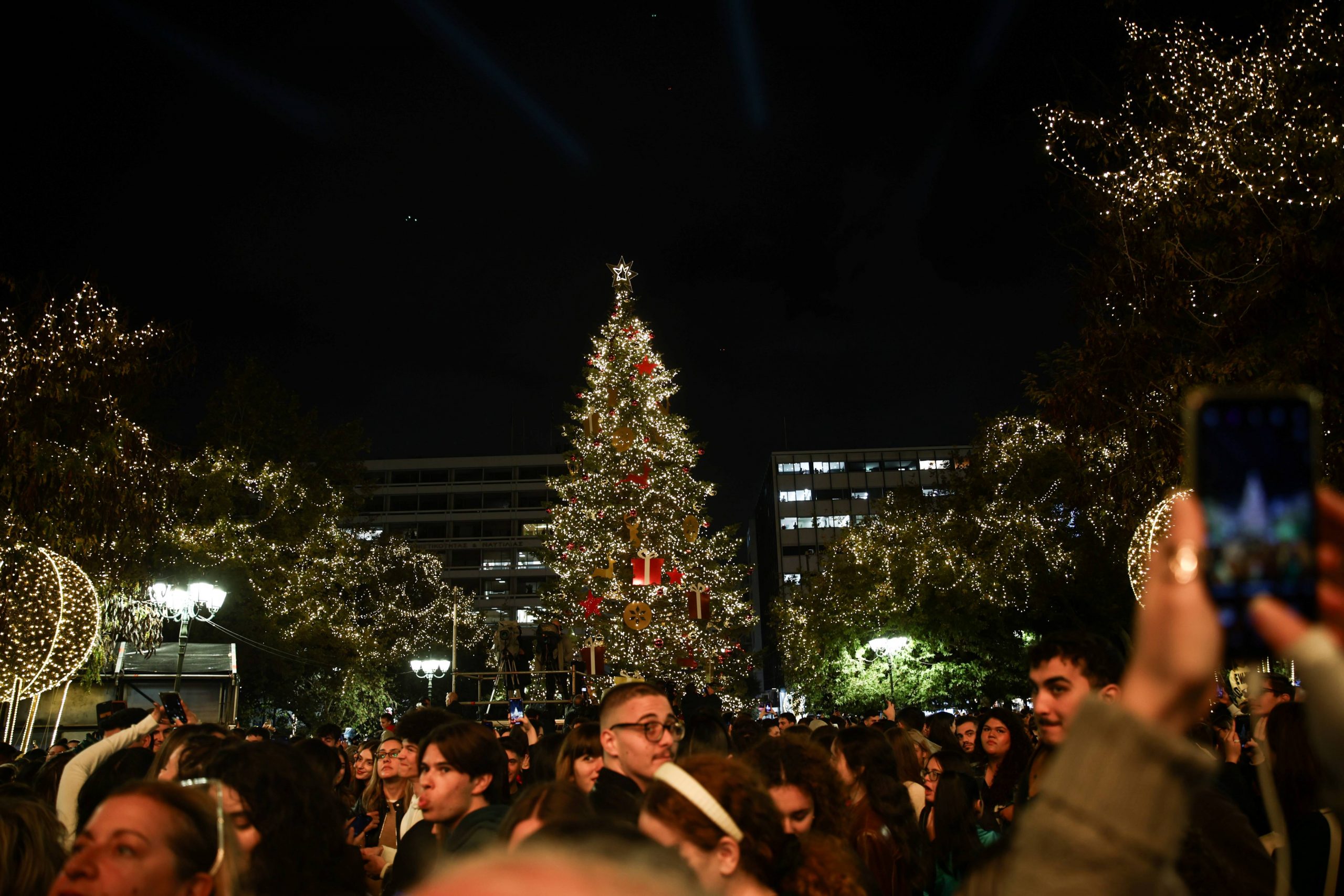Christmas Tree-Lighting Ceremony in Sytagma Square, Athens
