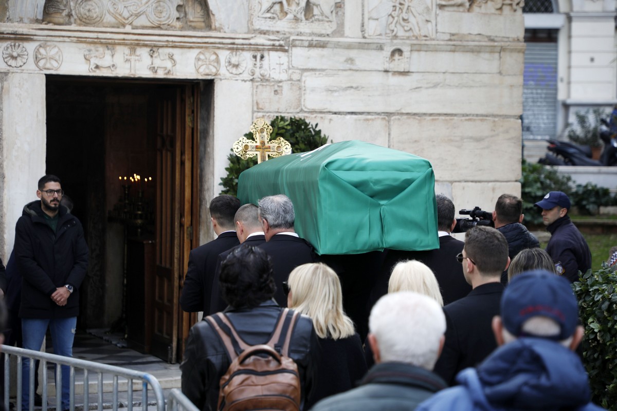 Mimis Domazos: His Body Lies in State for Public Viewing