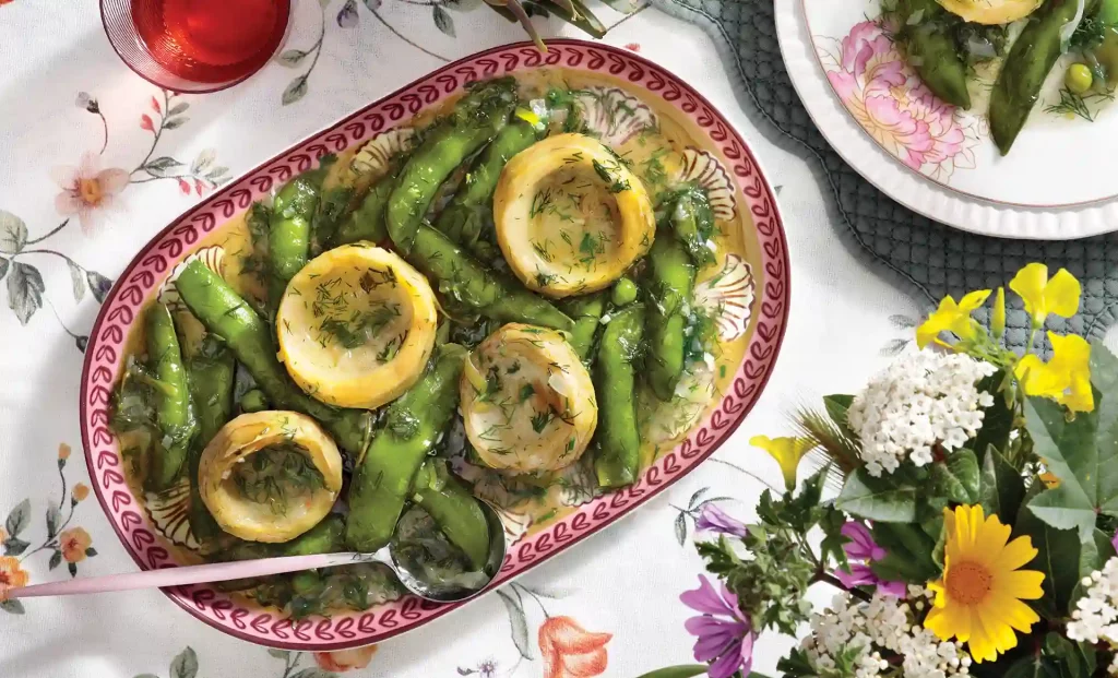 Lemon-Braised Artichokes with Fava Beans