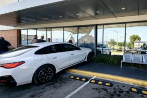 Car Crashes into Supermarket Window in Patras