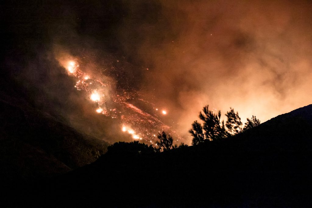 wildfire Chios island greece