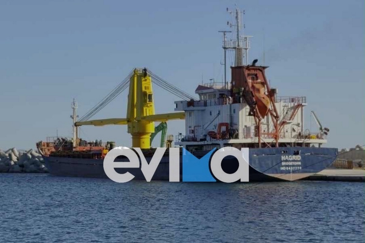 Cargo Ship Runs Aground at Mantoudi Port in Evia
