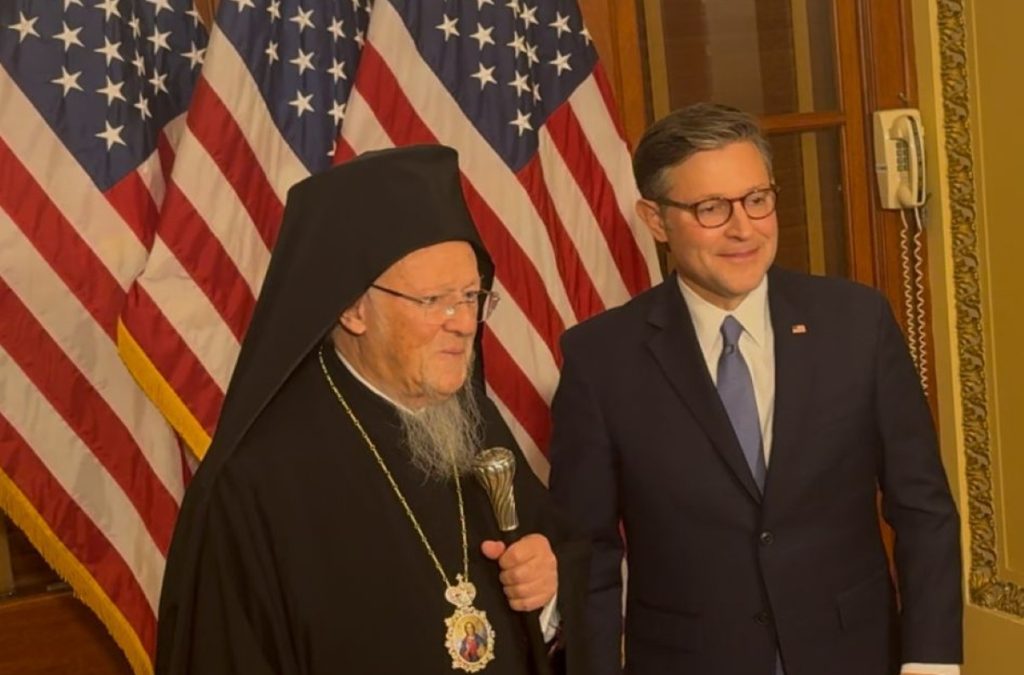 Ecumenical Patriarch Bartholomew Welcomed at the Capitol by Speaker Mike Johnson