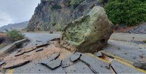 Massive Rockfall in Lesbos Damages Road