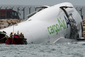 Two Killed After Cargo Plane Skids Off Runway in Hong Kong