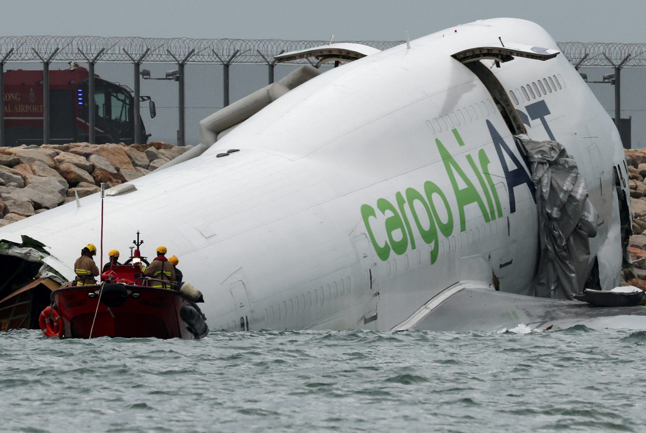 Two Killed After Cargo Plane Skids Off Runway in Hong Kong