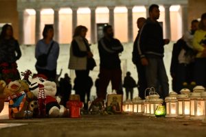 Protesters Rewrite Tempi Victims’ Names Outside Greek Parliament