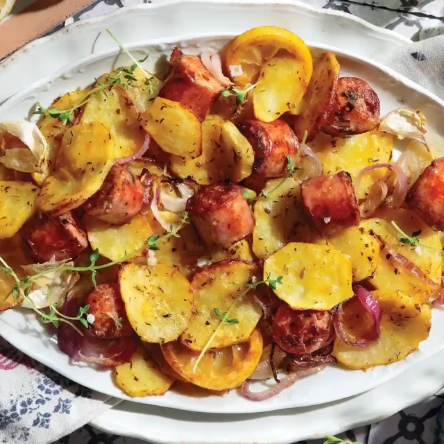 Sausages with Roasted Potatoes