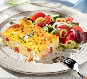 Baked Potatoes with Eggs, Feta & Yogurt