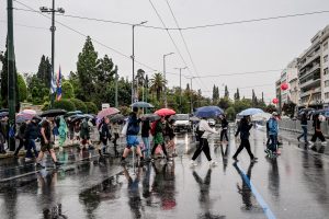 Rain and Thunderstorms Across Greece, Cooler in the East