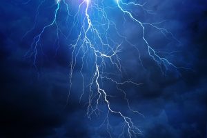 Lighting Blasts Open Hole on Roof in Northwestern Greece