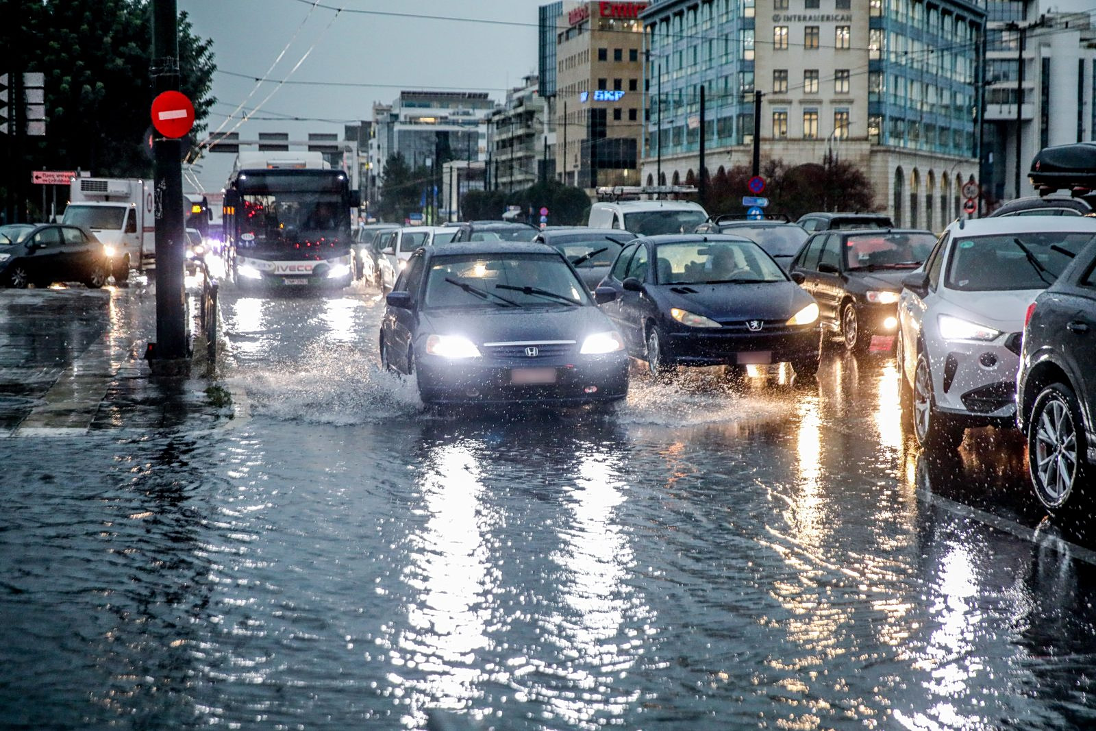 Athens Flooded: Poseidonos Avenue Closed, Residents Cross in Carts