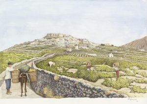 Santorini’s Ancient Rituals Come Alive in Artemis Chatzigiannaki’s Watercolors