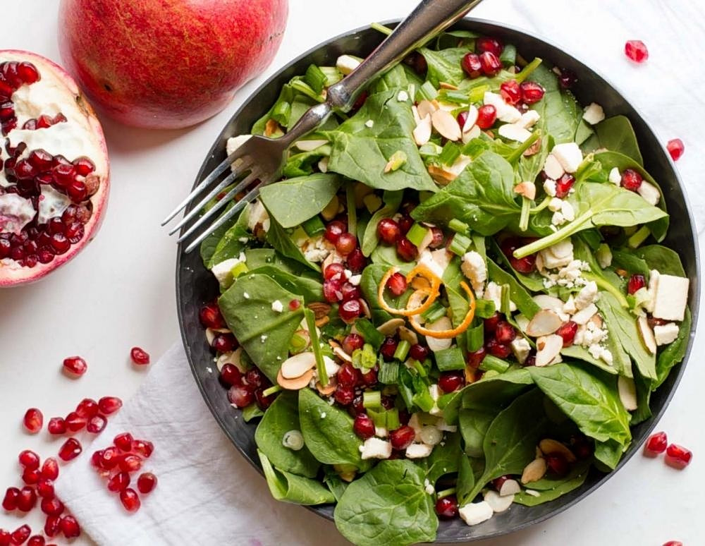 Christmas Salad with Pomegranate and Lettuce