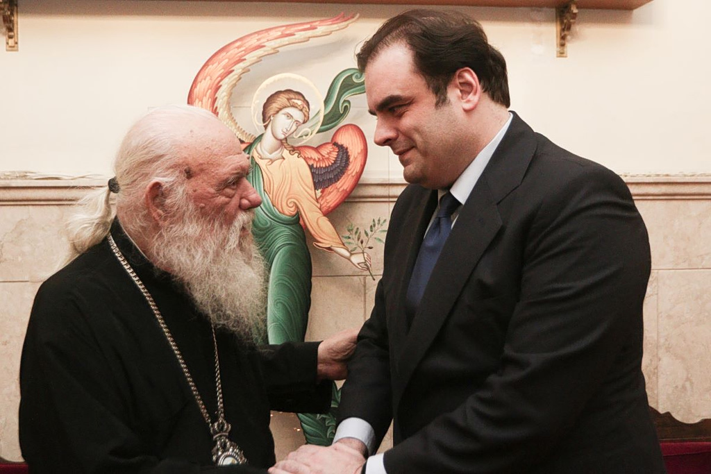 New Eurogroup President Pierrakakis Meets Archbishop Ieronymos