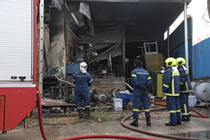 Factory Destroyed in Fire Amid Explosions