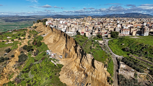 Storm-Triggered Landslide Leaves Sicilian Town Homes Hanging Over Cliff