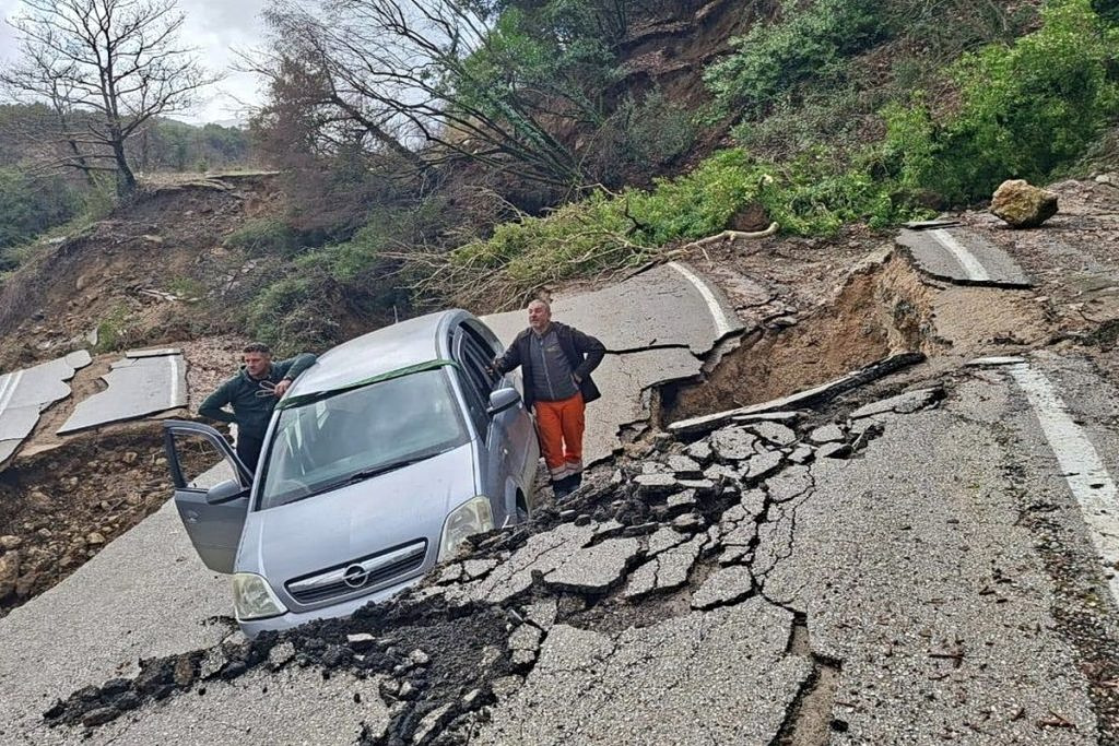 Severe Storms Split Roads, Set Rainfall Record in Corfu
