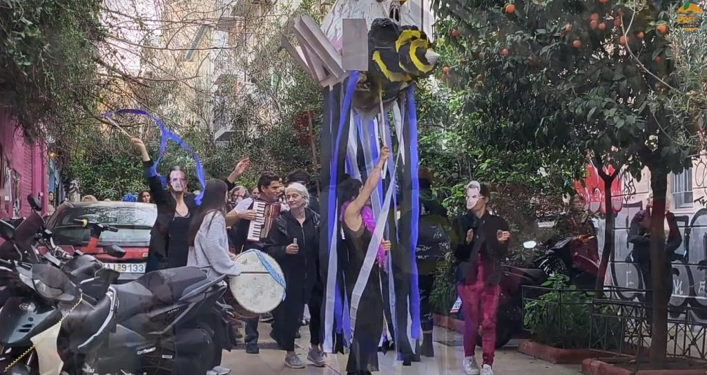 Exarchia Residents Burn Carnival Effigy Amid Protest