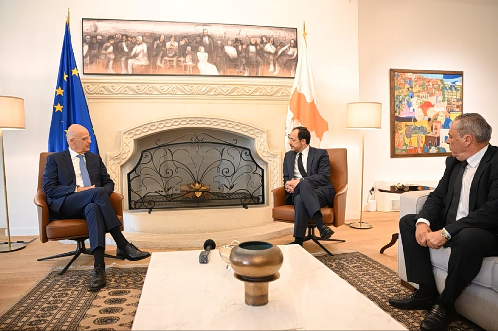 ‘Absolutely at Your Disposal’: Greek DM Meets Cypriot President Amid Regional Tensions