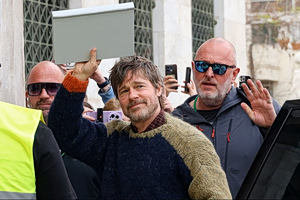 Latest Shooting of Brad Pitt Film in Front of Athens City Hall