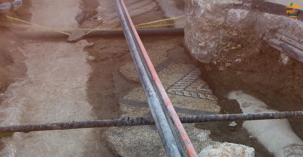 Ancient Mosaic Unearthed Beneath Athens City Street