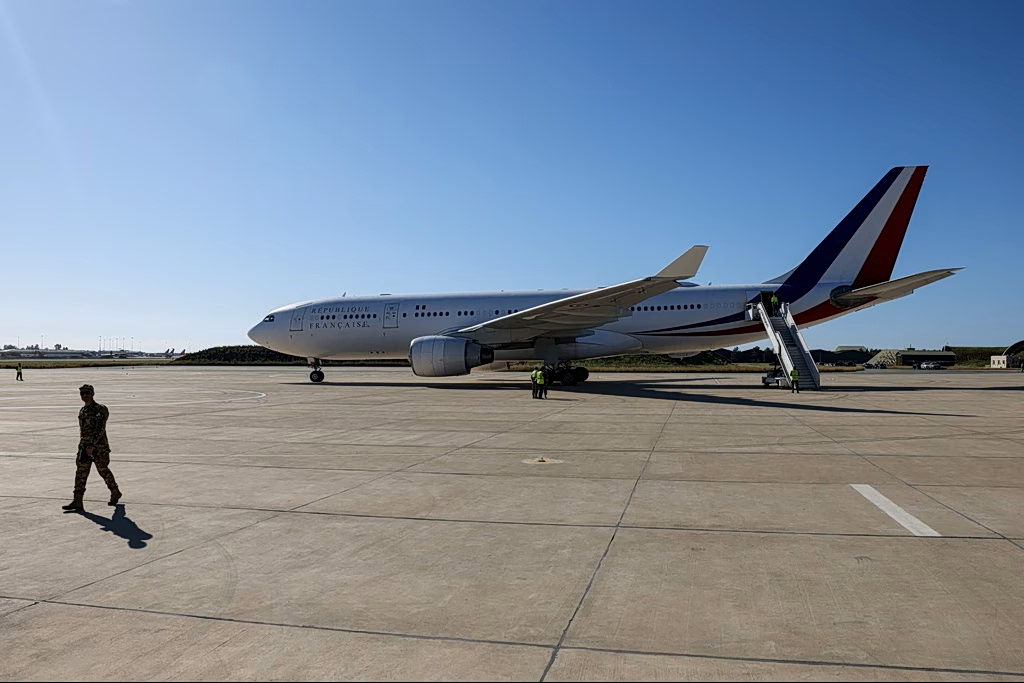 Macron Arrives in Souda, Crete