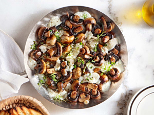 Pan-Seared Portobello Mushrooms with Mozzarella