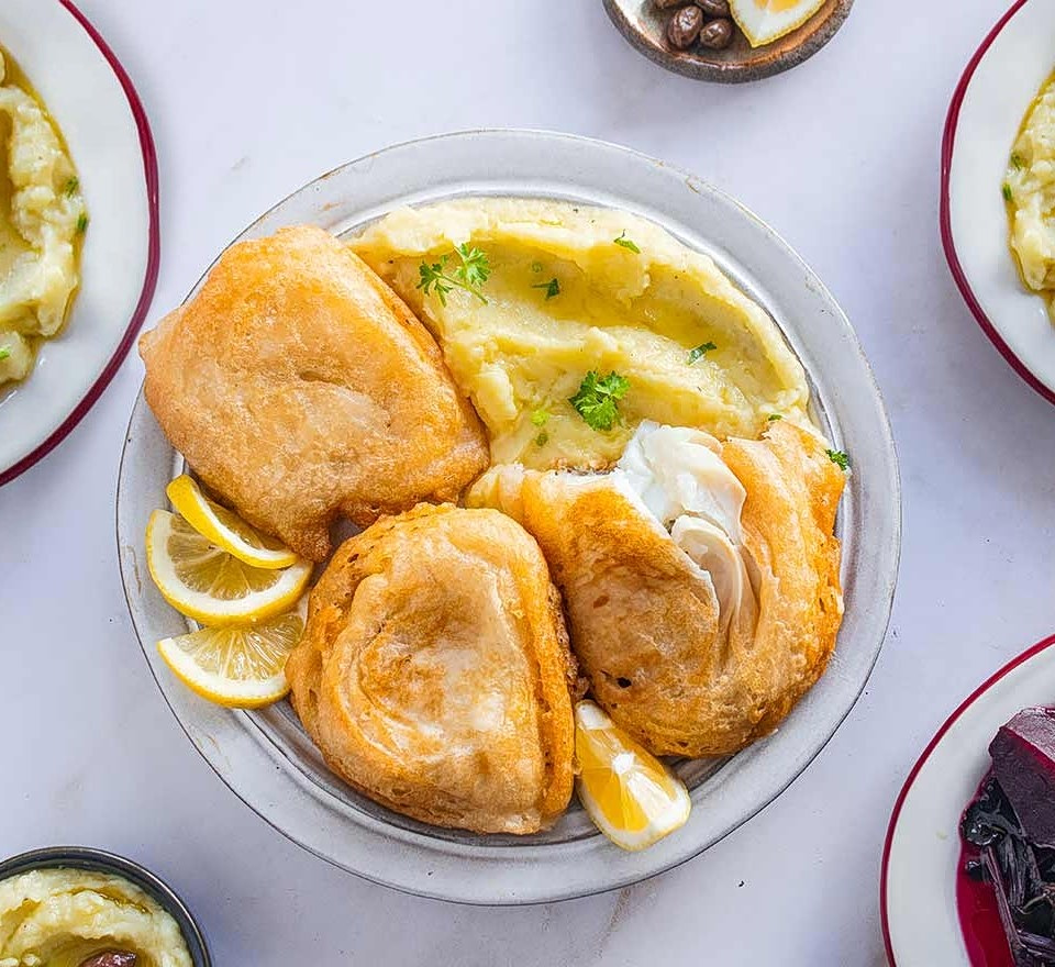 Aliada (Greek Garlic Potato Dip with Cod Broth)