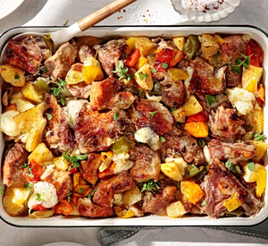 Oven-Baked Lamb with Vegetables and Herbs