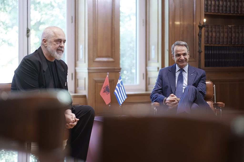 Albania’s PM Edi Rama Jokes About Outfit During Meeting With Mitsotakis