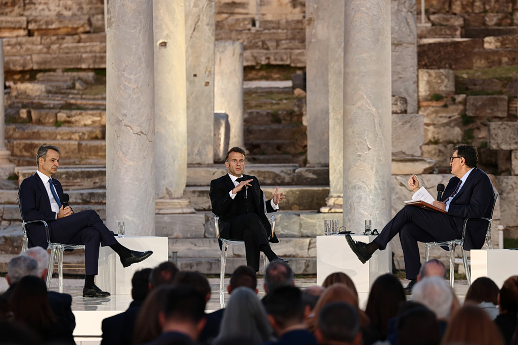 Macron Signals Strong Support for Greece; Calls for More Assertive Europe