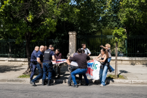 Student Protest Outside Greek Government Office Over Education Reform
