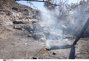 Body Found in Burned Car Near Central Greece