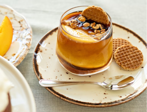Maple Cream with Salted Caramel Sauce, Hazelnuts & Maple Syrup