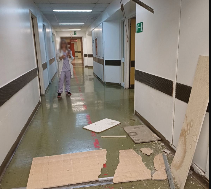 Ceiling Falls at Greek Hospital Amid Maintenance Concerns