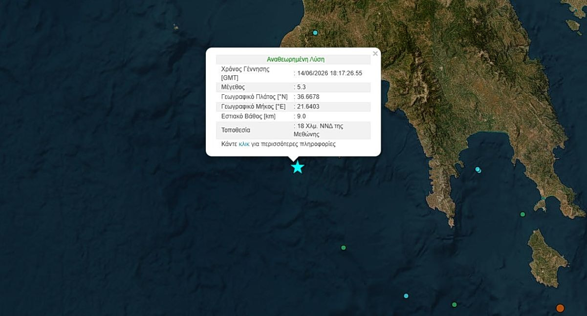 Earthquake Southern Peloponnese