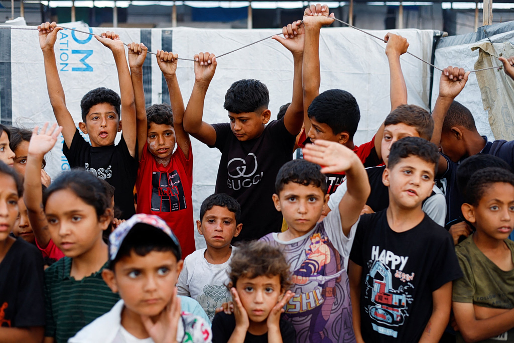 Gazans Displaced by War Watch World Cup from Ruins