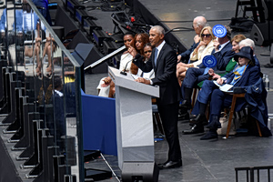 Obamas Open Presidential Center With Hollywood Stars and Subtle Digs at Trump