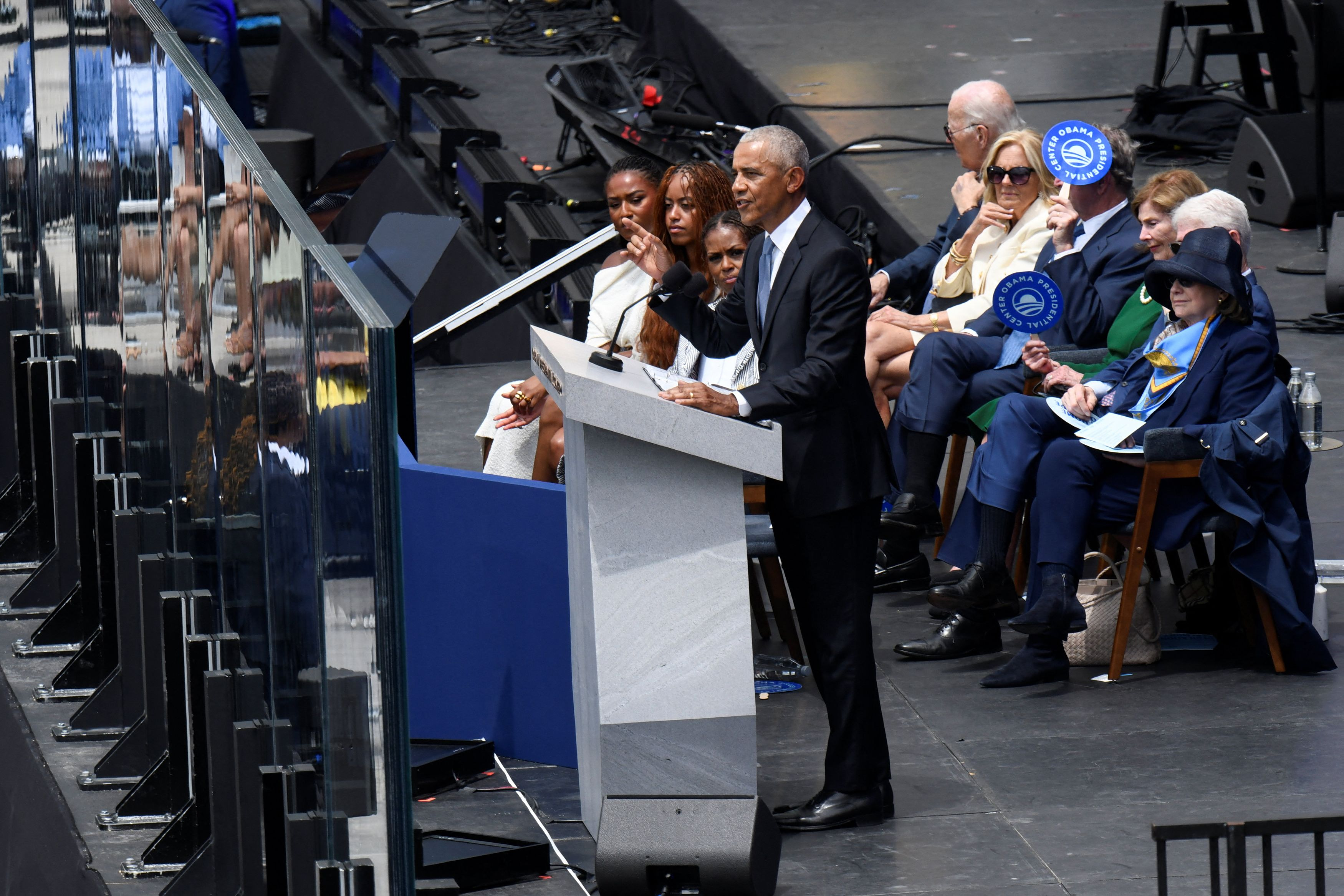 Obamas Open Presidential Center With Hollywood Stars and Subtle Digs at Trump