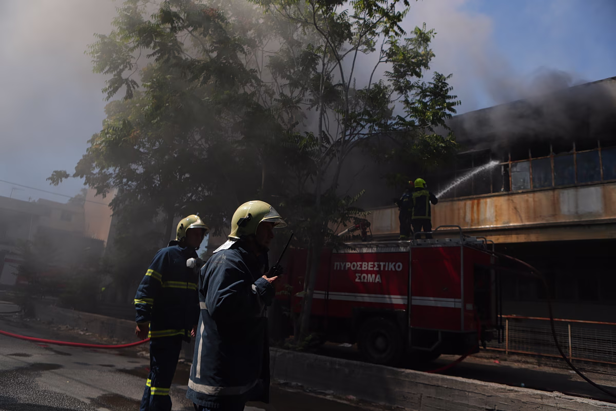 Fire at Athens Plastic Factory Rages On