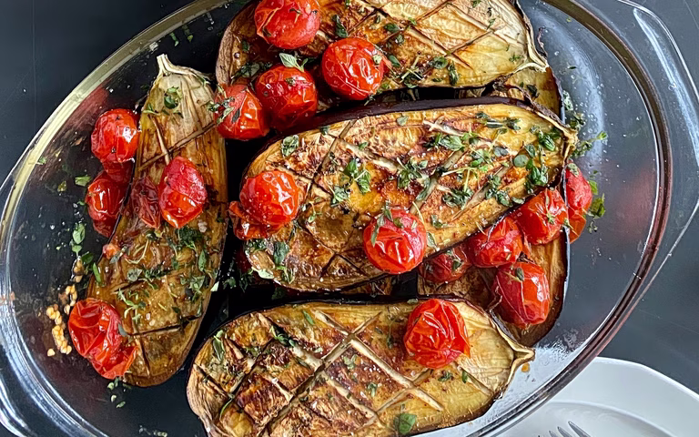 Roasted Eggplants with Walnut Sauce