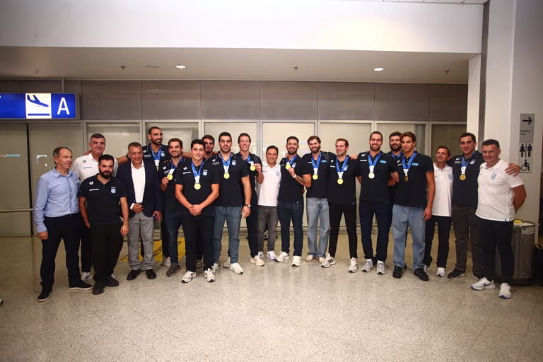 Greece’s Water Polo Team Returns Home after Historic Gold