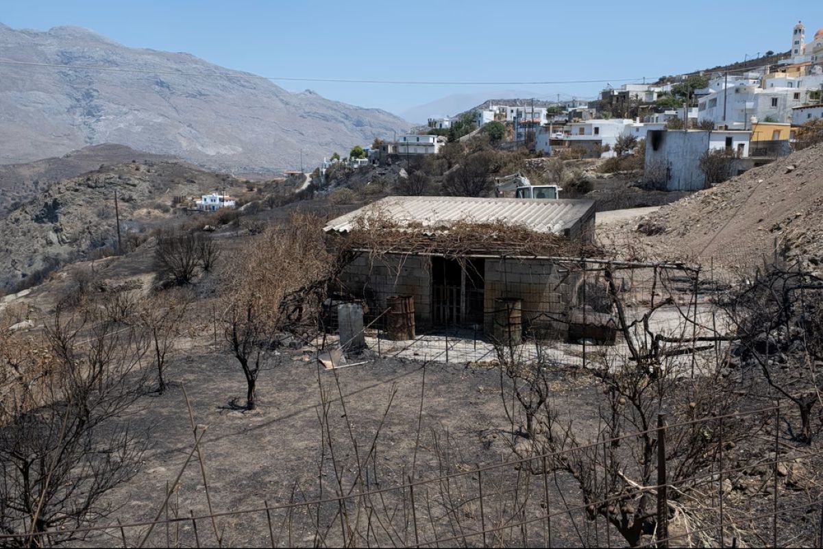 Rethymno wildfires destruction