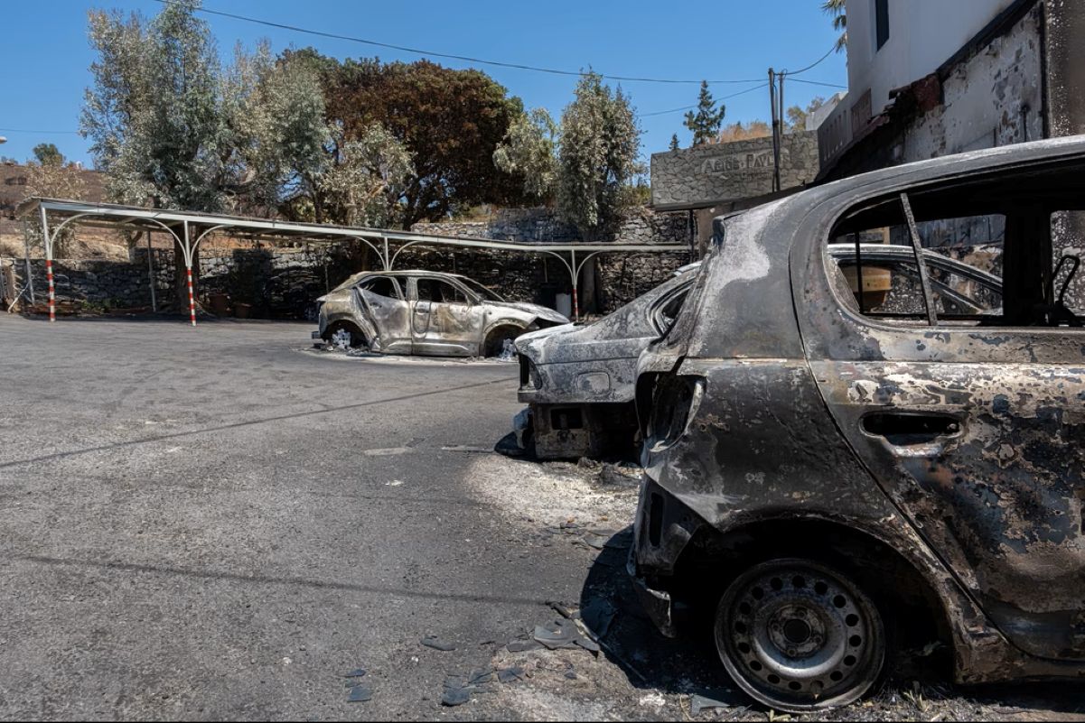 Rethymno wildfires destruction