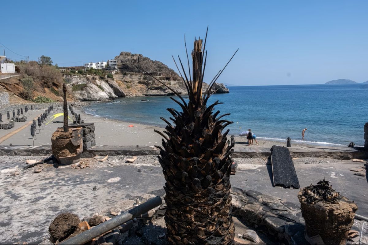 Rethymno wildfires destruction