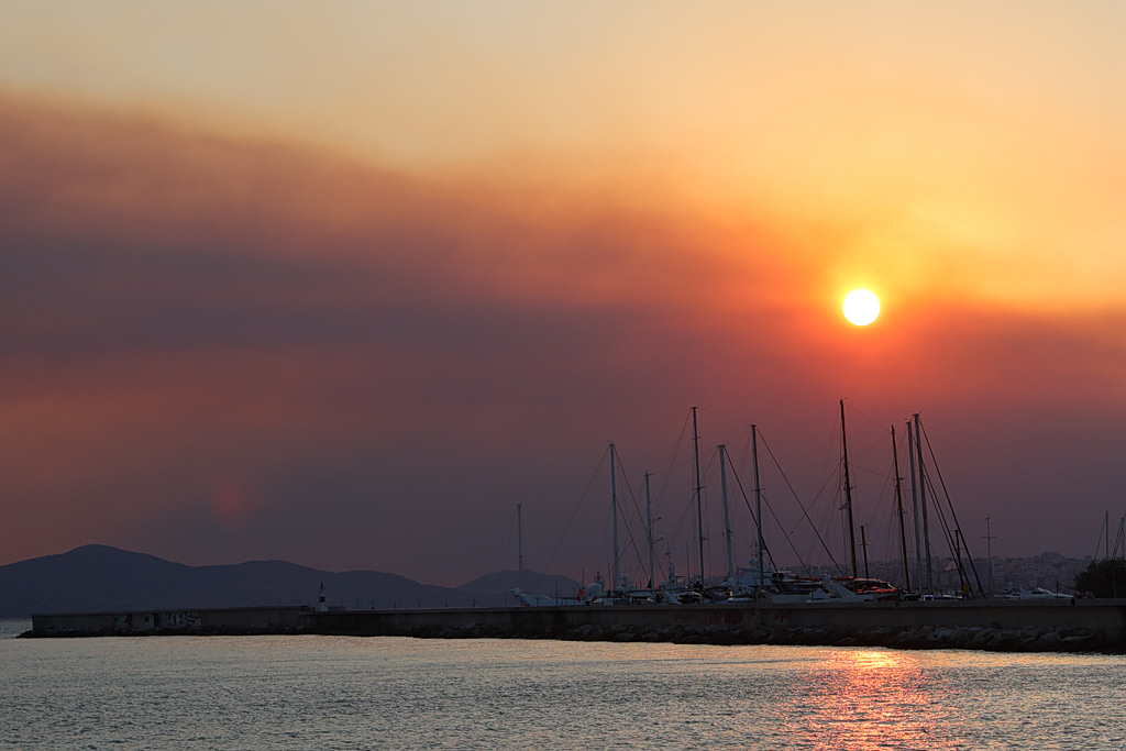 Fire Tornado Forms During Megara Wildfire Battle