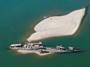 Low Danube Waters Reveal Sunken Nazi Fleet Wrecks