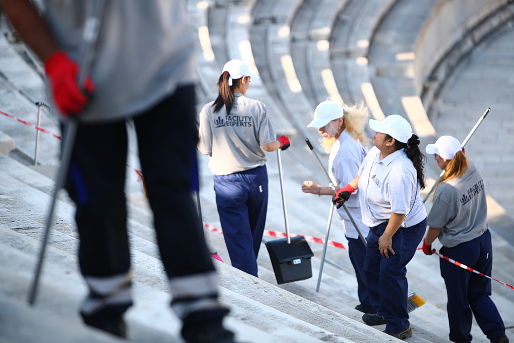 Panathenaic Stadium Marble Cleaned for First Time in 120 Years