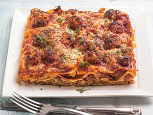 Summer Lasagna with Meatballs